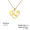 304 Stainless Steel Heart with Horse Pendant Necklaces FS-WG9C853-02-2