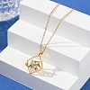 Brass Clear Cubic Zirconia Pendant Necklaces for Women NJEW-B121-01G-03-2