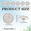 14Pcs 1-Hole Alloy Glass Shank Buttons BUTT-MA0001-16A-S-2