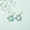 Glass Seed Braided Flower Dangle Leverback Earrings EJEW-JE04998-3