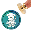 Brass Wax Seal Stamp with Handle AJEW-WH0184-0171-1