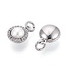 Brass Micro Pave Clear Cubic Zirconia Charms KK-N287-26P-2