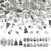 114Pcs 11 Styles Tibetan Style Alloy Cord Ends TIBE-PH0002-46-1