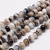 Natural Striped Agate/Banded Agate Bead Strands G-K153-B15-6mm-1