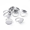Adjustable 304 Stainless Steel Finger Rings Components STAS-E459-79P-1