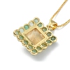 Natural Yellow Agate & Green Aventurine Rectangle Pendant Necklace NJEW-B089-01G-01-4