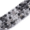 Natural Black Rutilated Quartz Beads Strands G-S361-3mm-011-1