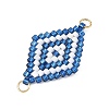 Glass Seed Beads Connector Charms PALLOY-MZ01416-01-2