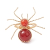 Natural Carnelian Beaded Finger Rings RJEW-TA00210-01-2