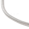 304 Stainless Steel Round Snake Chain Bracelets with Clasps BJEW-F472-01P-01-2