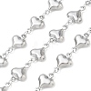 304 Stainless Steel Heart Link Chains CHS-N009-01B-P-1