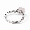 Natural Rose Quartz Chips Finger Ring RJEW-L082-03P-04-4