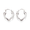 Brass Micro Pave Cubic Zirconia Heart Hoop Earrings EJEW-T048-36P-2