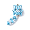 3Pcs Glass Seed Beaded Cat Pendants PALLOY-MZ01020-2