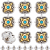 10Pcs Antique Silver Alloy Decorative Rivets BUTT-GF0004-22A-1