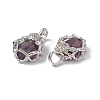 Natural Amethyst Pendants G-P484-03P-05-3