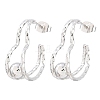 304 Stainless Steel Textured Wavy Wire Heart Shape Stud Earrings for Women SA-CBAB549-06P-4