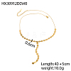 Flat Round 304 Stainless Steel Y-shaped Necklaces for Women STAS-OY013-90G-2