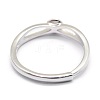 Adjustable Rhodium Plated 925 Sterling Silver Ring Components STER-I016-016P-4
