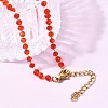 304 Stainless Steel with Glass Faceted Rondelle Bead Handmade Link Chain Birth Stone Necklaces for Women NJEW-G195-01G-02-2