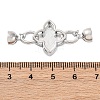 Brass Micro Pave Clear Cubic Zirconia Fold Over Clasps KK-P291-10P-3