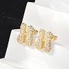 Brass Micro Pave Cubic Zirconia Stud Earrings EJEW-Z091-04G-H-4