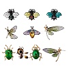 9Pcs 9 Style Mixed Insect Enamel Pins Set JEWB-SZ0001-51-1