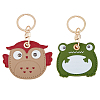 HOBBIESAY 2Pcs 2 Style Owl & Frog Imitation Leather Anti-Lost Protection Covers AJEW-HY0001-22-1