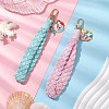 2Pcs 2 Colors Handmade Woven Cotton Pendant Decorations HJEW-JM02796-2