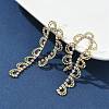Brass Rhinestones Stud Earrings AJEW-D307-01G-5