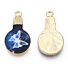 Printed Alloy Enamel Pendants ENAM-N056-178-05-1