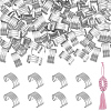 120Pcs Brass Folding Crimp Ends KK-PH0014-10P-1