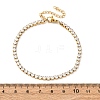 304 Stainless Steel with Cubic Zirconia Link Chain Bracelets for Women BJEW-G754-01B-G03-5