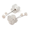 Flower Alloy Dangle Stud Earrings EJEW-L096-005P-2