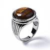 Natural Tiger Eye Rings G-S242-10-B-7