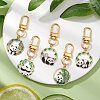 Panda Alloy Enamel Pendant Decoration HJEW-JM02602-1