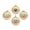 Brass Micro Pave Cubic Zirconia Pendants ZIRC-P092-028G-RS-1