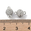 Rack Plating Brass Micro Pave Cubic Zirconia Magnetic Clasps with Loops KK-A224-11P-3