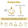 6Pcs 6 Styles Ocean Themeed Brass Pave Natural White Shell Pendants KK-CJ0003-66-2