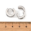 304 Stainless Steel Cubic Zirconia Hoop Earrings for Women SA-CBAF36C-02B-P-3