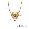 Golden Tone Titanium Steel Crystal Rhinestone Round Snake Chain Pendant Necklaces PW-WG040E8-01-1