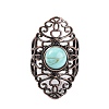 Synthetic Turquoise Retro Finger Rings RJEW-B067-02R-20-2