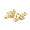 Rack Plating Brass Micro Pave  Cubic Zirconia Pendants KK-B068-46G-3