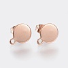 Ion Plating(IP) 304 Stainless Steel Stud Earring Findings STAS-K184-02-01RG-1