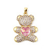 Brass Micro Pave Cubic Zirconia Pendants KK-P300-03G-02-1