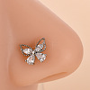 316L Surgical Stainless Steel Clear Cubic Zirconia L-Shaped Nose Rings WG09863-21-1