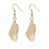 Natural Yellow Quartz Irregular Nuggets Dangle Earrings EJEW-JE05018-01-1