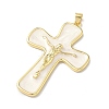 Brass Enamel Pendants KK-Z153-22G-01-2