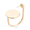 Flat Round Brass Cuff Ring Settings KK-T076-67G-1