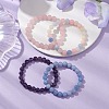 4Pcs Constellation 8mm Round Natural Amethyst & Rose Quartz & White Jade Imitation Aquamarine & White Jade Imitation Morganite Beaded Stretch Bracelets for Women BJEW-JB10633-2